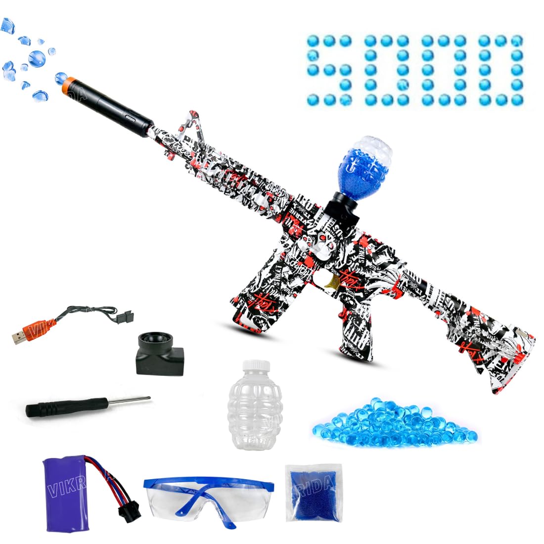 Balls Blaster Gun, Battery Gun with Automatic Fast Fire Rate
