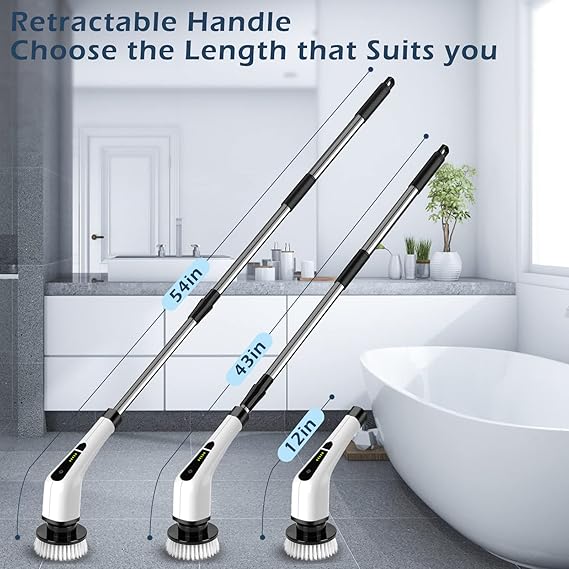 Electric Spin Scrubber with 8 Replacement Brush Heads