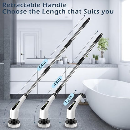 Electric Spin Scrubber with 8 Replacement Brush Heads