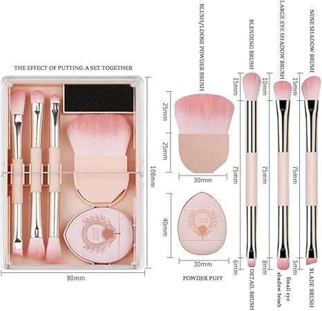 Portable Makeup Brush Set with Storage Box