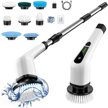 Electric Spin Scrubber with 8 Replacement Brush Heads