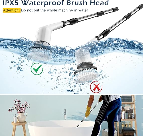 Electric Spin Scrubber with 8 Replacement Brush Heads